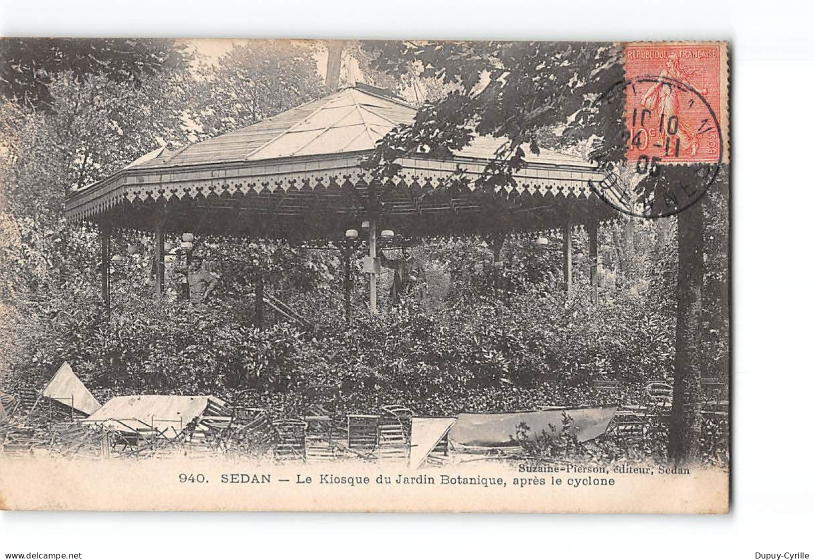 SEDAN - Le Kiosque Du Jardin Botanique Après Le Cyclone - Très Bon état - Sedan