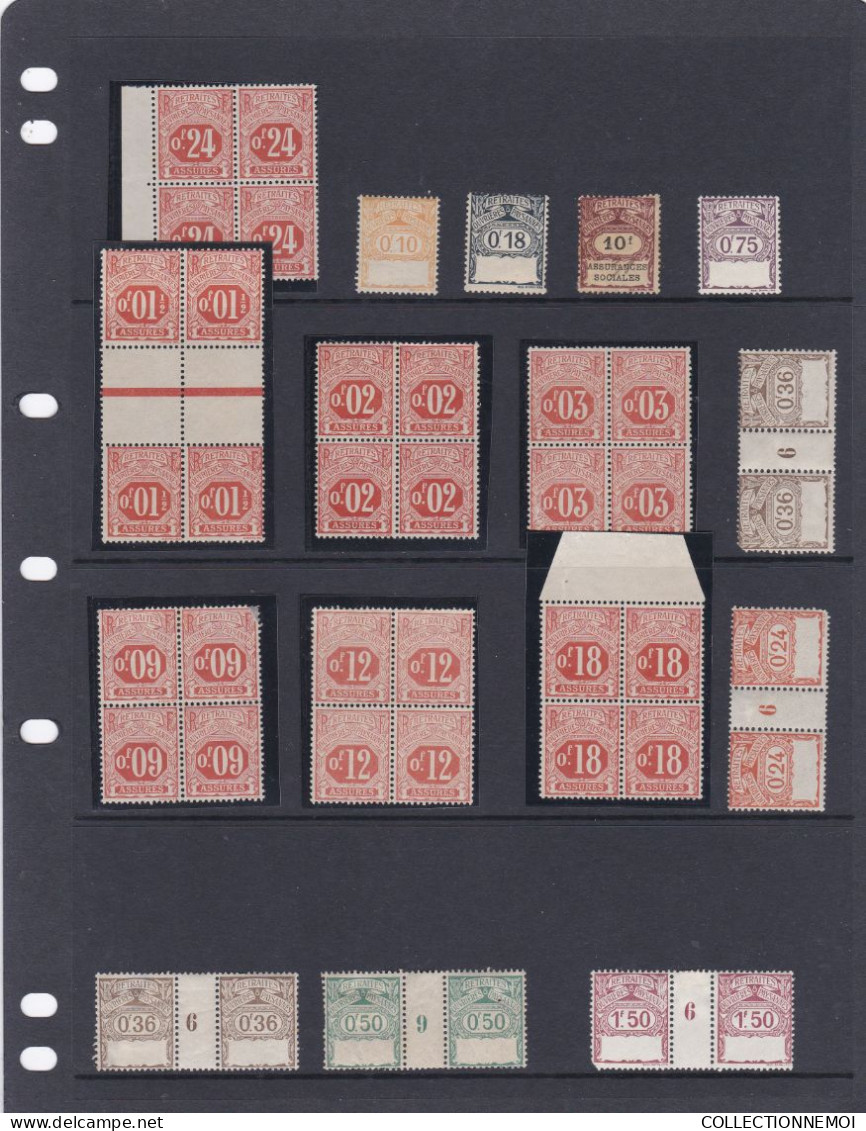 Petit LOT DE TIMBRES DE RETRAITES OUVRIERES ET PAYSANNES - Stamps