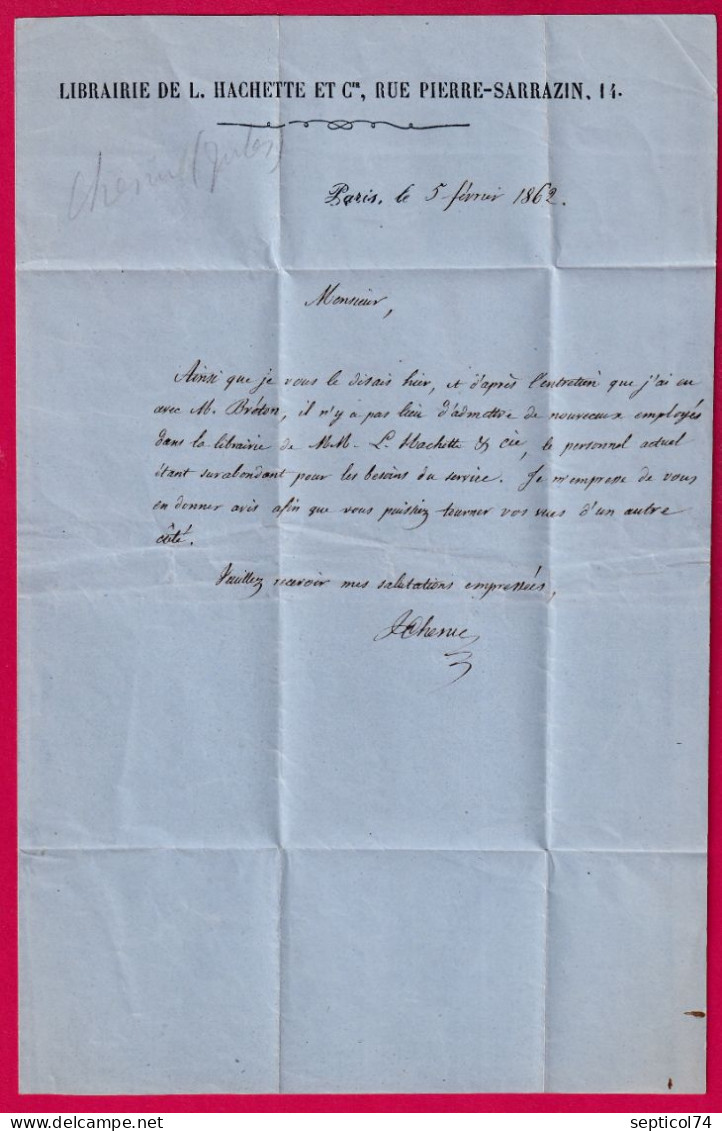 N°13 BISTRE BRUN PARIS POTHION 1520 H ROMAIN GL POUR PARIS LETTRE - 1849-1876: Période Classique