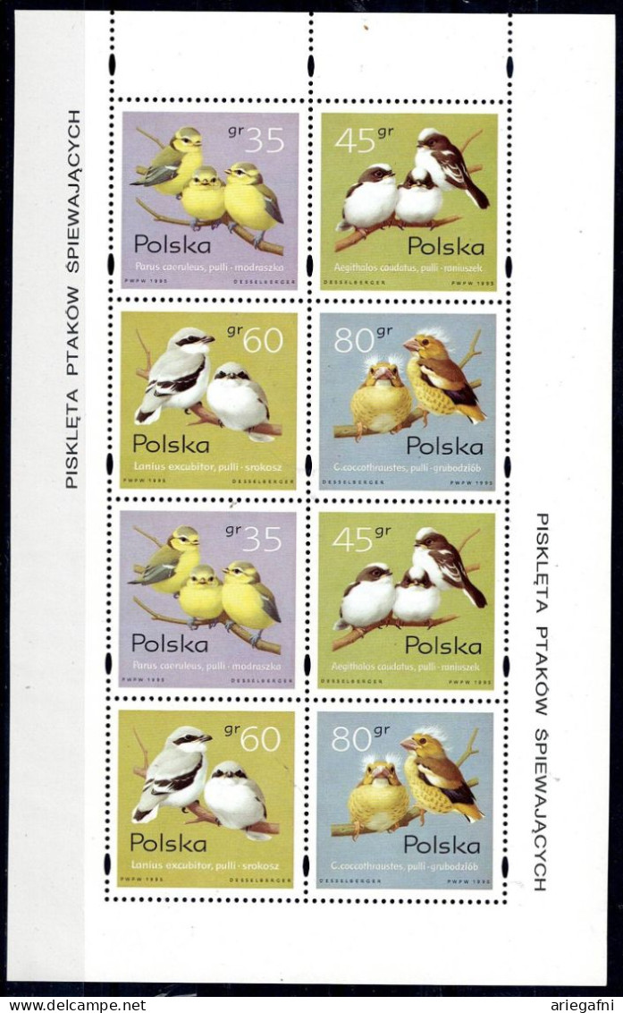 POLAND 1995 BIRDS MINI SHEET MI No 3567-70 MNH VF!! - Autres & Non Classés