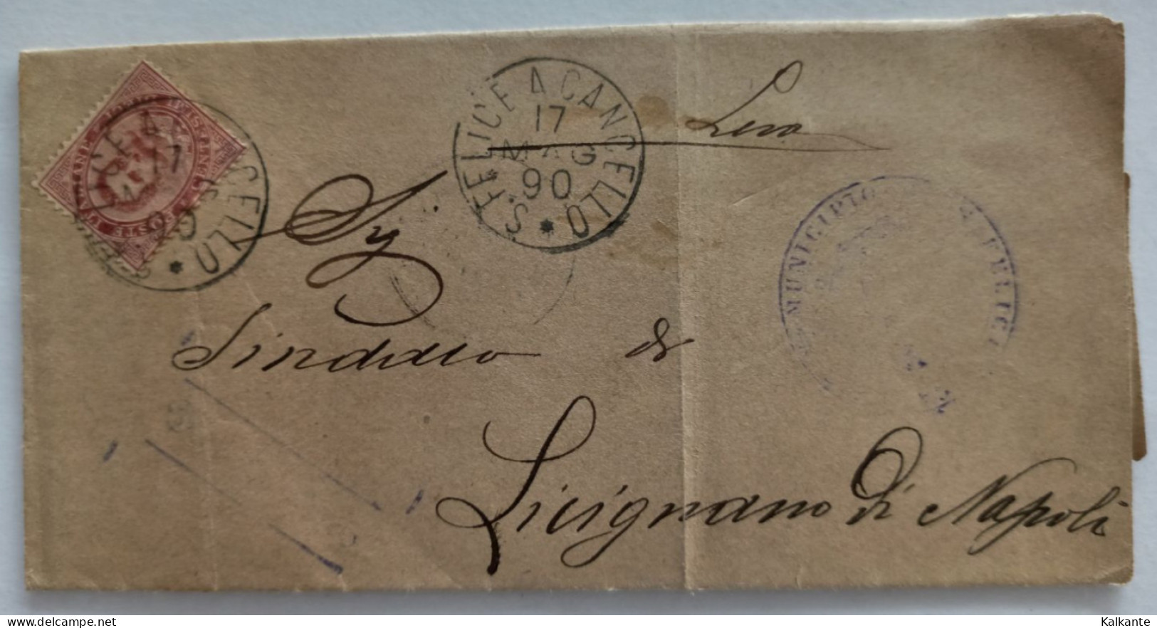1890 - Documento Del Municipio Di S.Felice Al Cancello (SA) Riguardo La Leva Del 1870 - Poststempel
