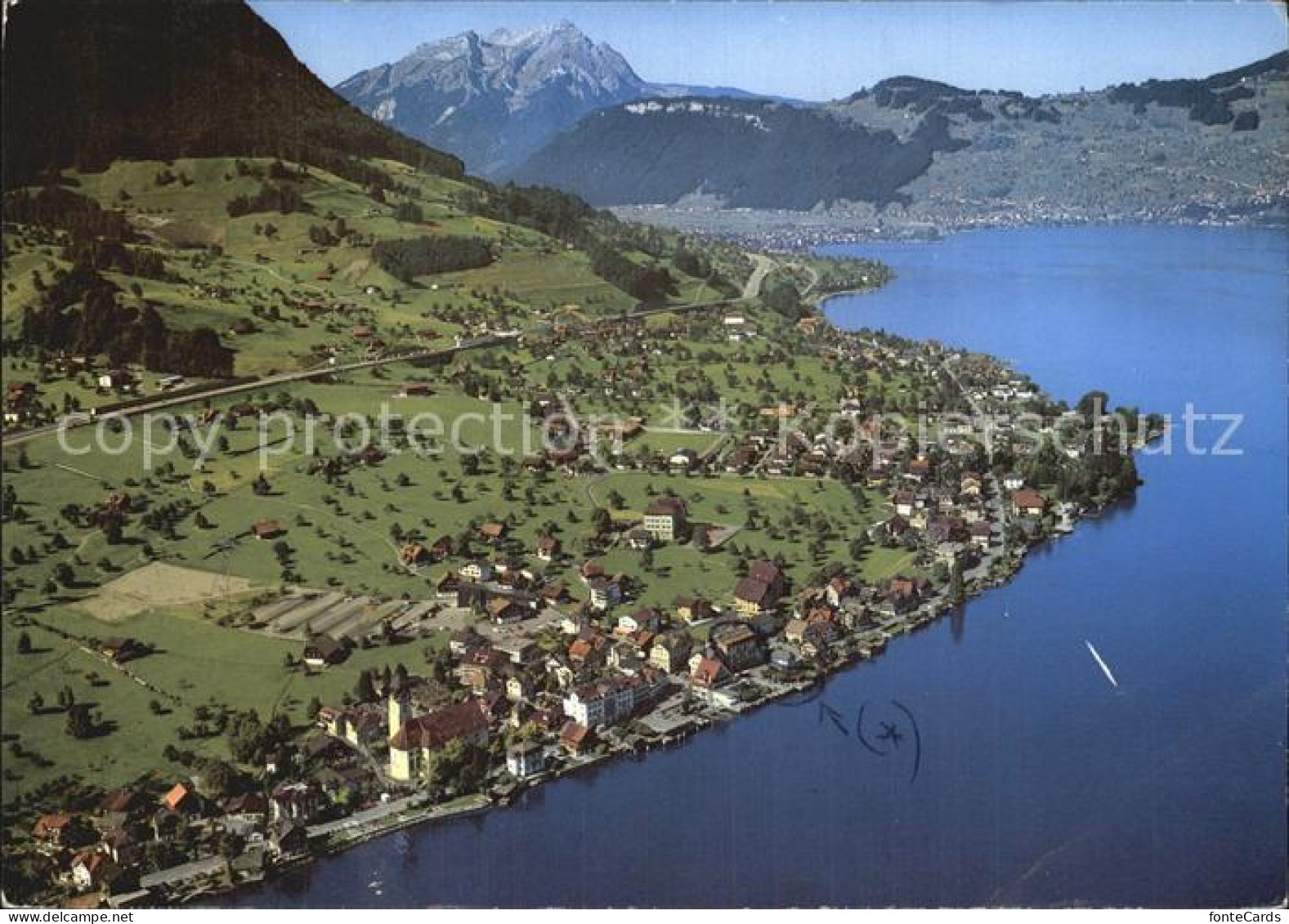 12495030 Beckenried Pilatus Buergenstock Fliegeraufnahme Beckenried - Altri & Non Classificati