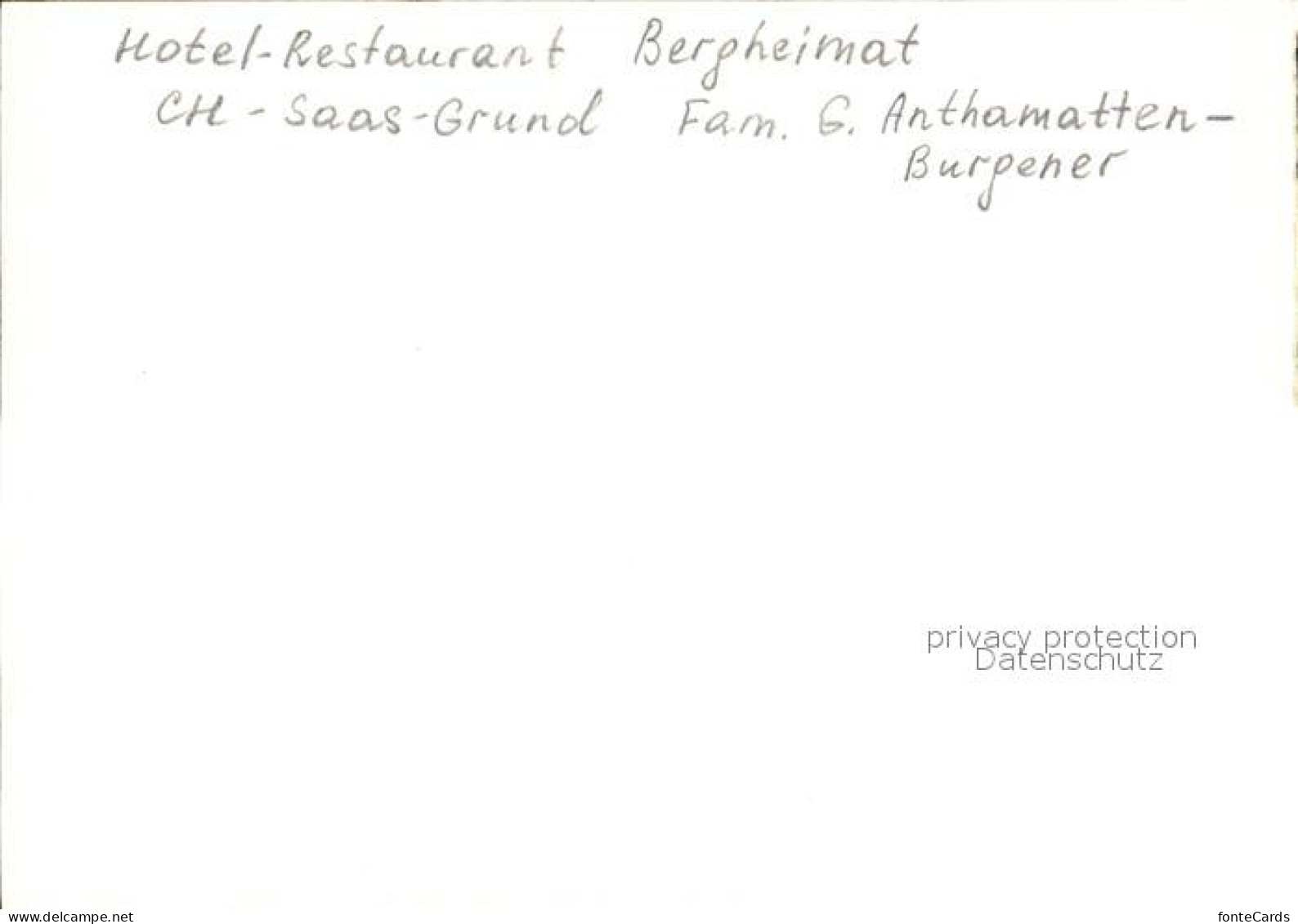 12494358 Saas Grund Hotel Restaurant Bergheimat  Saas-Grund - Other & Unclassified