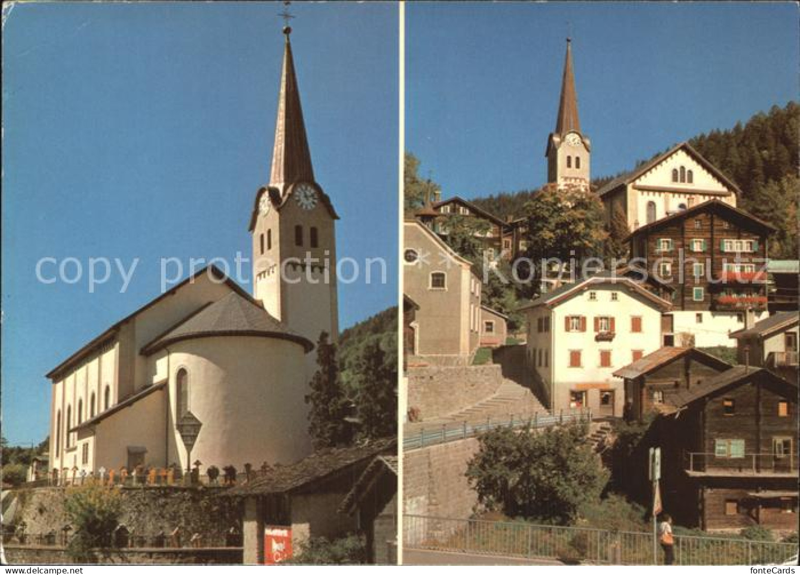 12493753 Fiesch Kirche Dorfpartie Klimakurort Fiesch - Sonstige & Ohne Zuordnung
