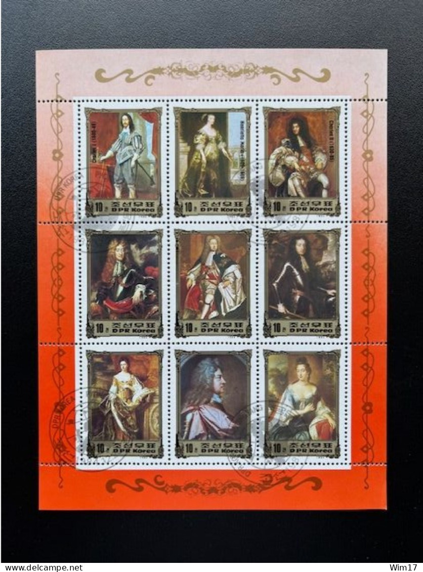 NORTH KOREA 1984 PAINTINGS OF EUROPEAN KINGS & QUEENS USED/CTO MI 2549/2557 - Korea (Noord)