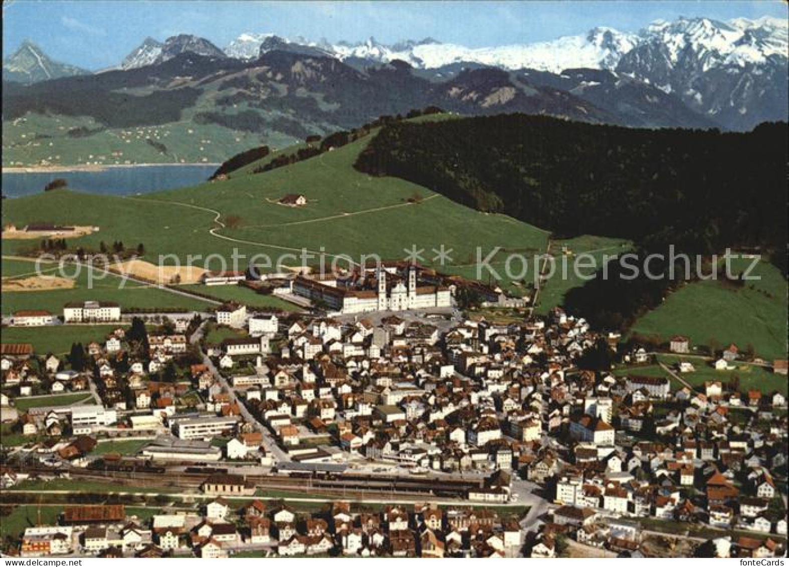 12489863 Einsiedeln SZ Kloster Sihlsee Und Glarner Alpen Fliegeraufnahme Einsied - Other & Unclassified