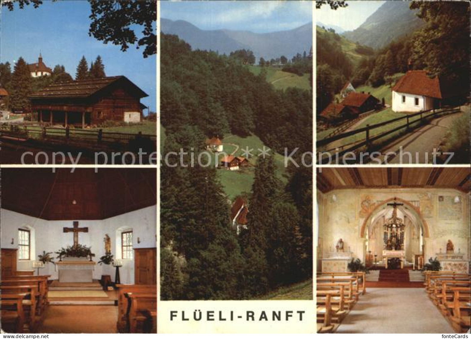 12489862 Flueeli-Ranft Kirche Inneres Wohnhaus Panorama Kirche Ranft Inneres Flu - Sonstige & Ohne Zuordnung
