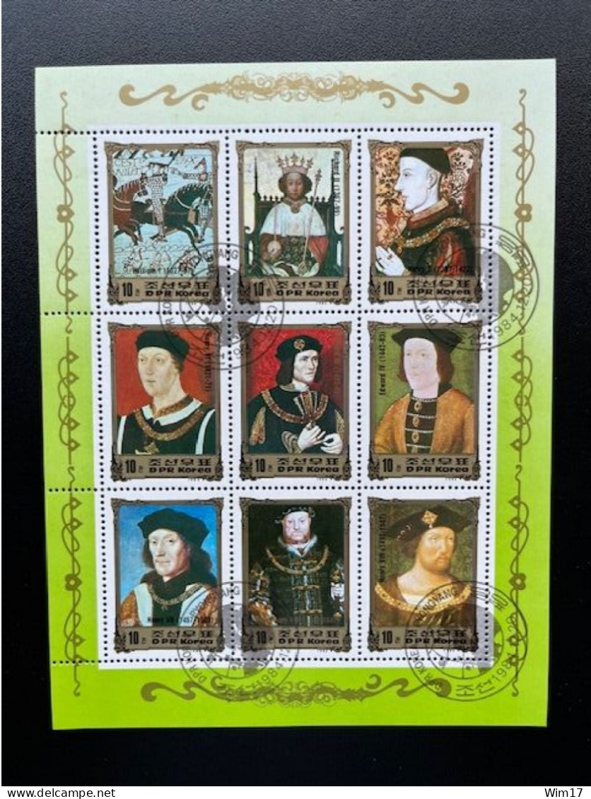 NORTH KOREA 1984 PAINTINGS OF EUROPEAN KINGS & QUEENS USED/CTO MI 2531/2539 - Corea Del Nord