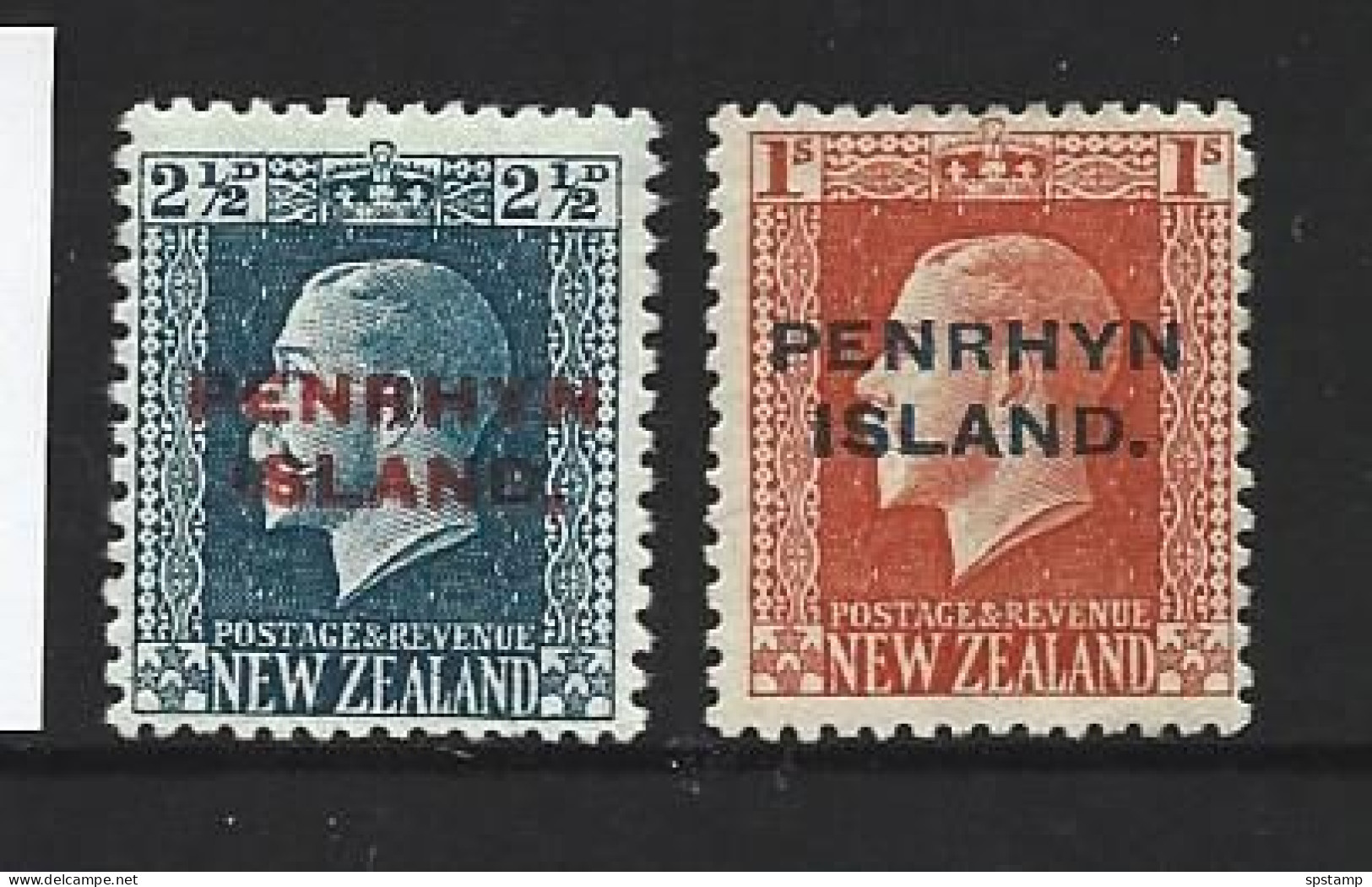 Penrhyn Island 1917 - 1920 Overprints On KGV Perf. 14 X 13.5 2&1/2d & 1/- Values FM - Penrhyn