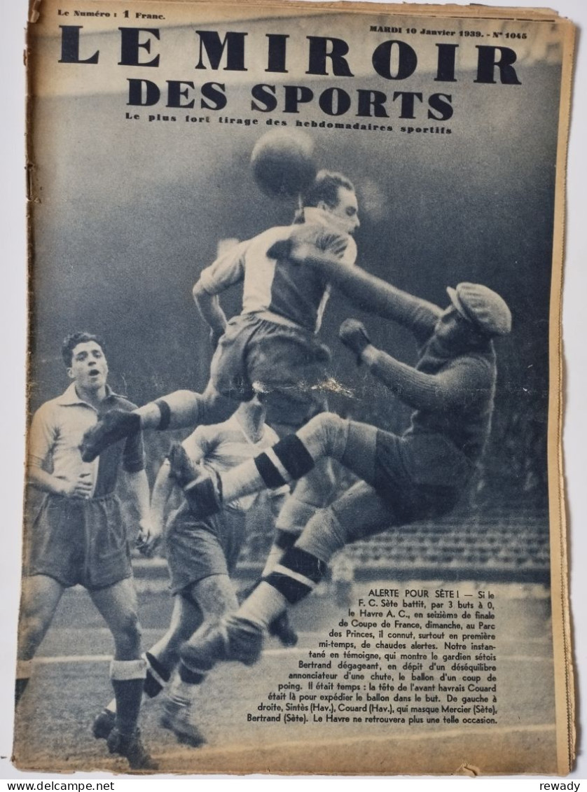 Le Miroir Des Sports - 10 Janvier 1939 (N. 1045) - Other & Unclassified