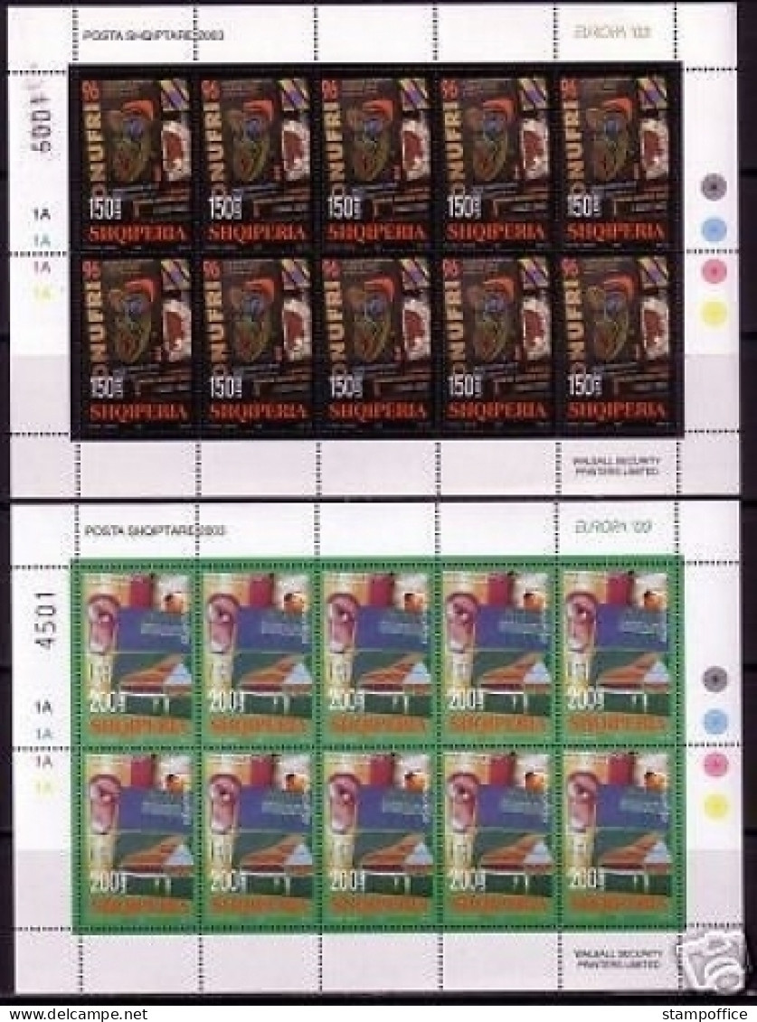 Albanien Briefmarken Europa CEPT MI-NR. 2928-2929 Postfrisch 50 Kleinbogensätze 2003 Plakatkunst - Albanië