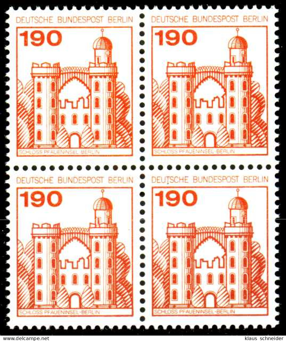 BERLIN DS BURGEN U. SCHLÖSSER Nr 539 Postfrisch VIERERB X1AED42 - Nuevos