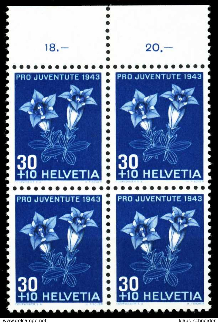 SCHWEIZ PRO JUVENTUTE Nr 427 Postfrisch VIERERBLOCK ORA X4FAD62 - Unused Stamps