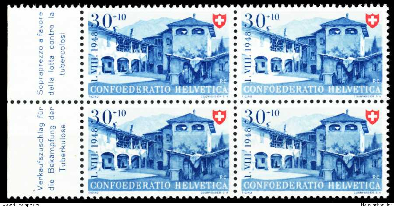 SCHWEIZ PRO PATRIA Nr 511 Postfrisch VIERERBLOCK X4FADEA - Unused Stamps