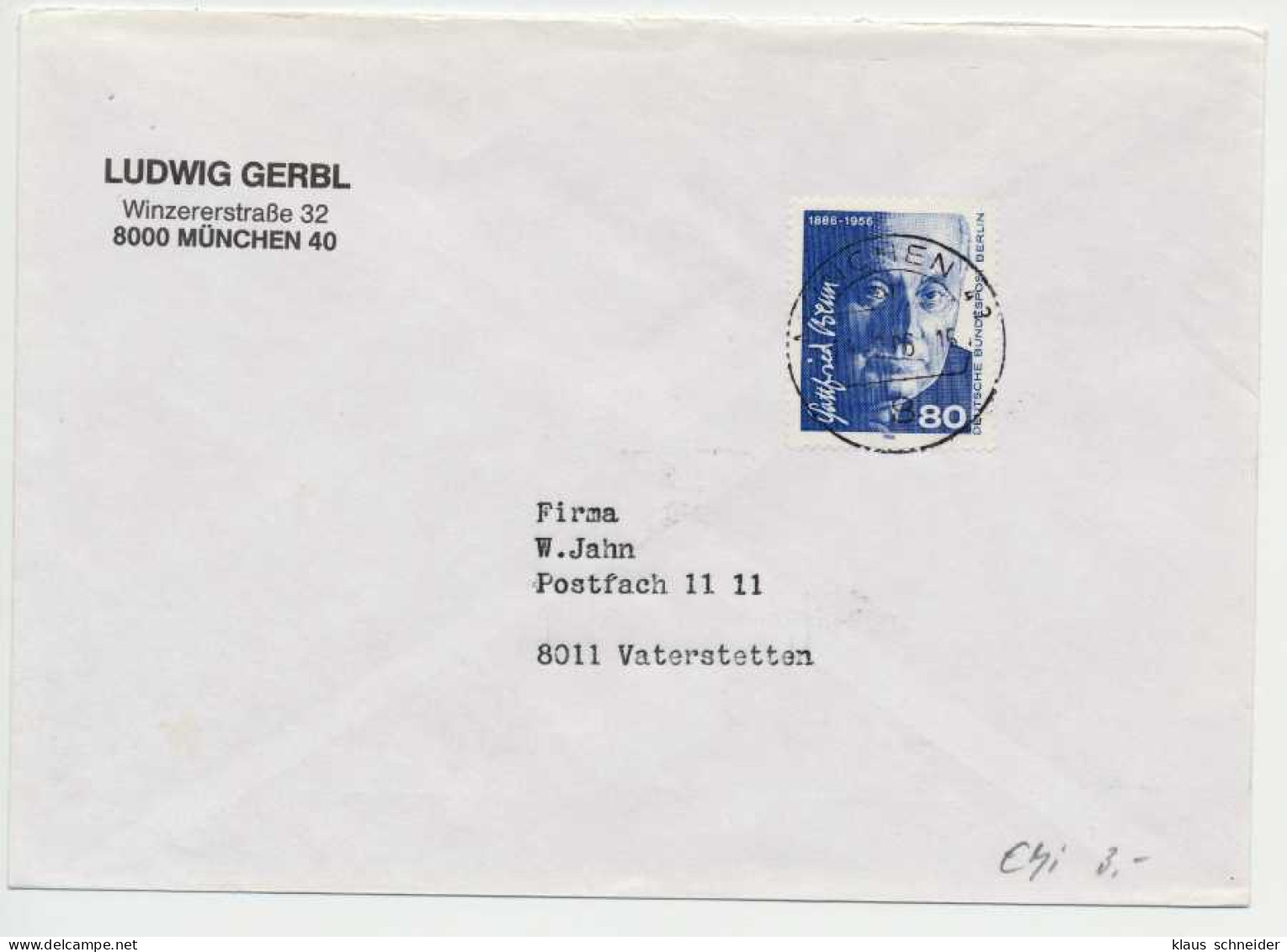 BERLIN 1986 Nr 760 BRIEF EF X5C7F6A - Lettres & Documents