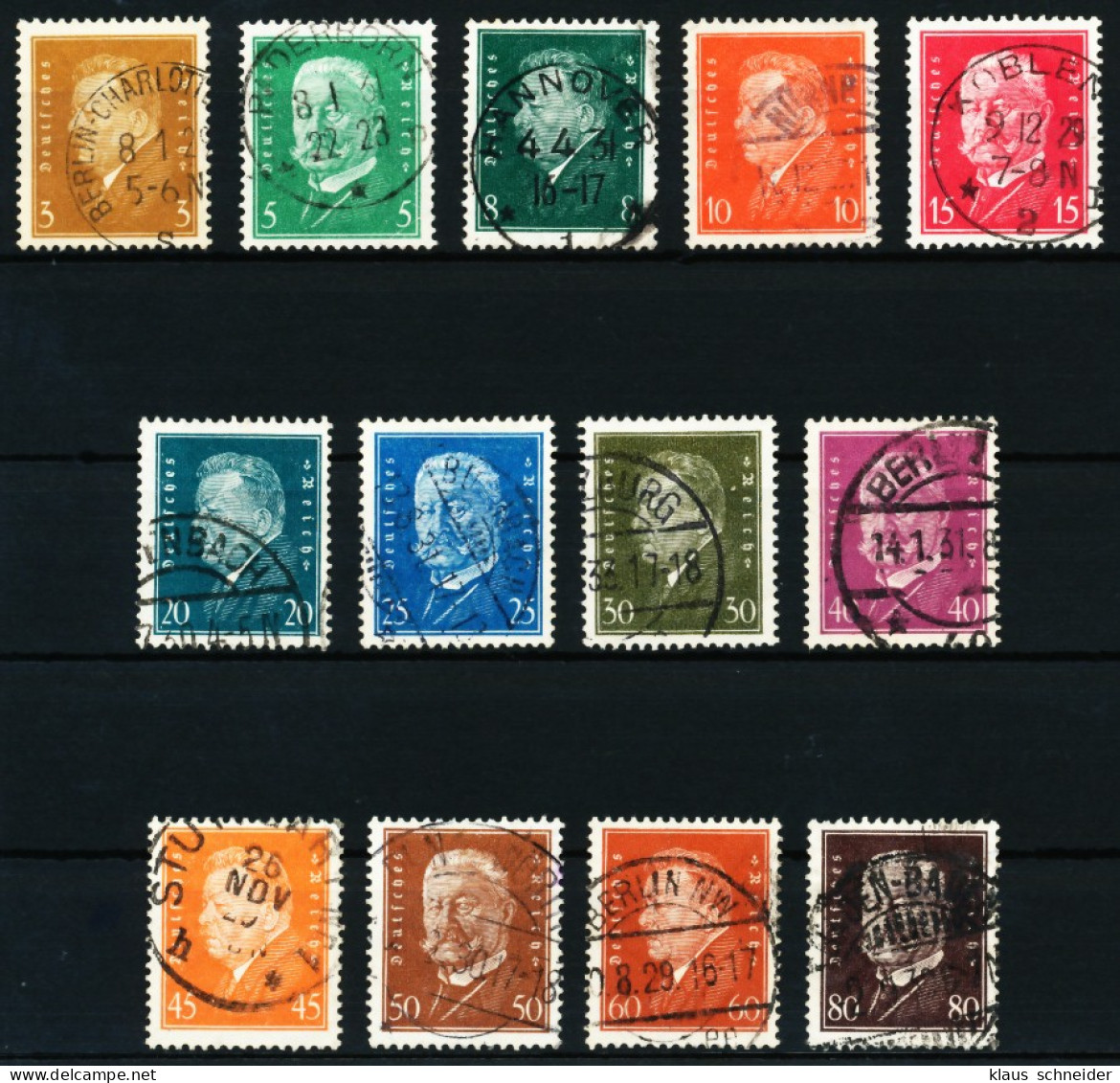 D-REICH 1928 Nr 410-422 Zentrisch Gestempelt X5DABDA - Usados