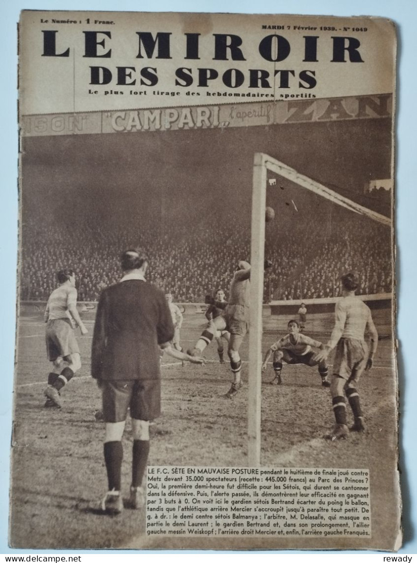 Le Miroir Des Sports - 7 Fevrier 1939 (N. 1049) - Andere & Zonder Classificatie