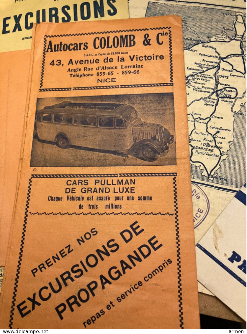 Document Historique 8 Excursions PLM TOURISTIQUE Autocars Nice Cannes Corse - Documenti Storici