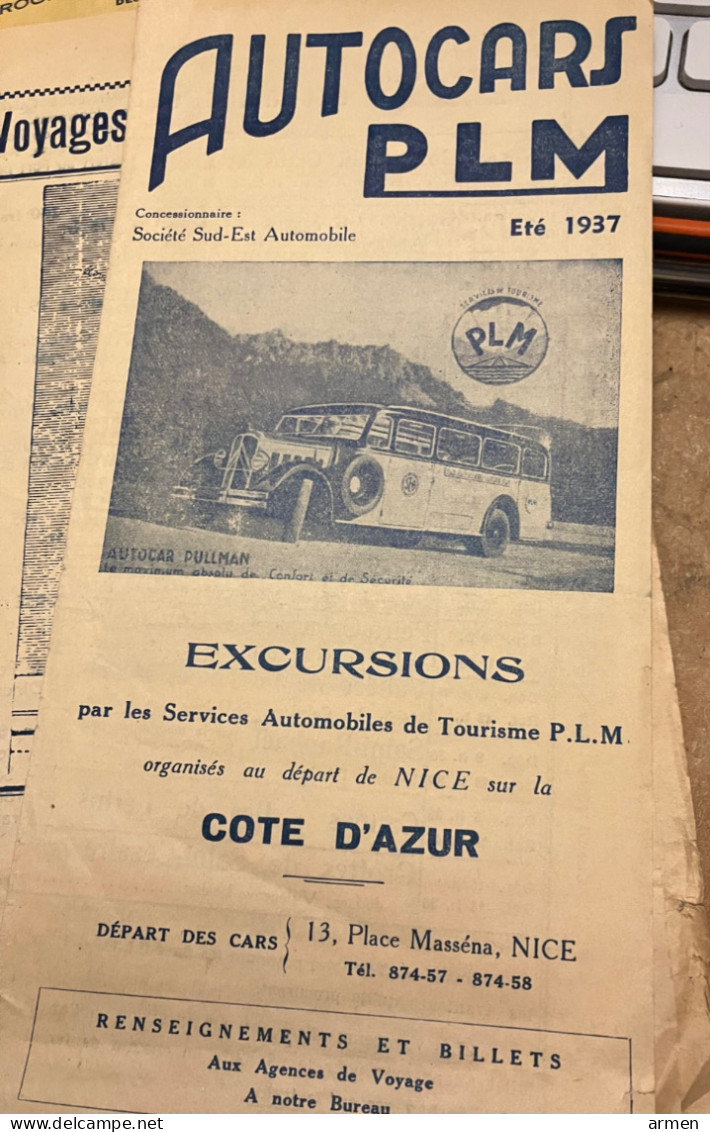 Document Historique 8 excursions PLM TOURISTIQUE Autocars Nice Cannes Corse