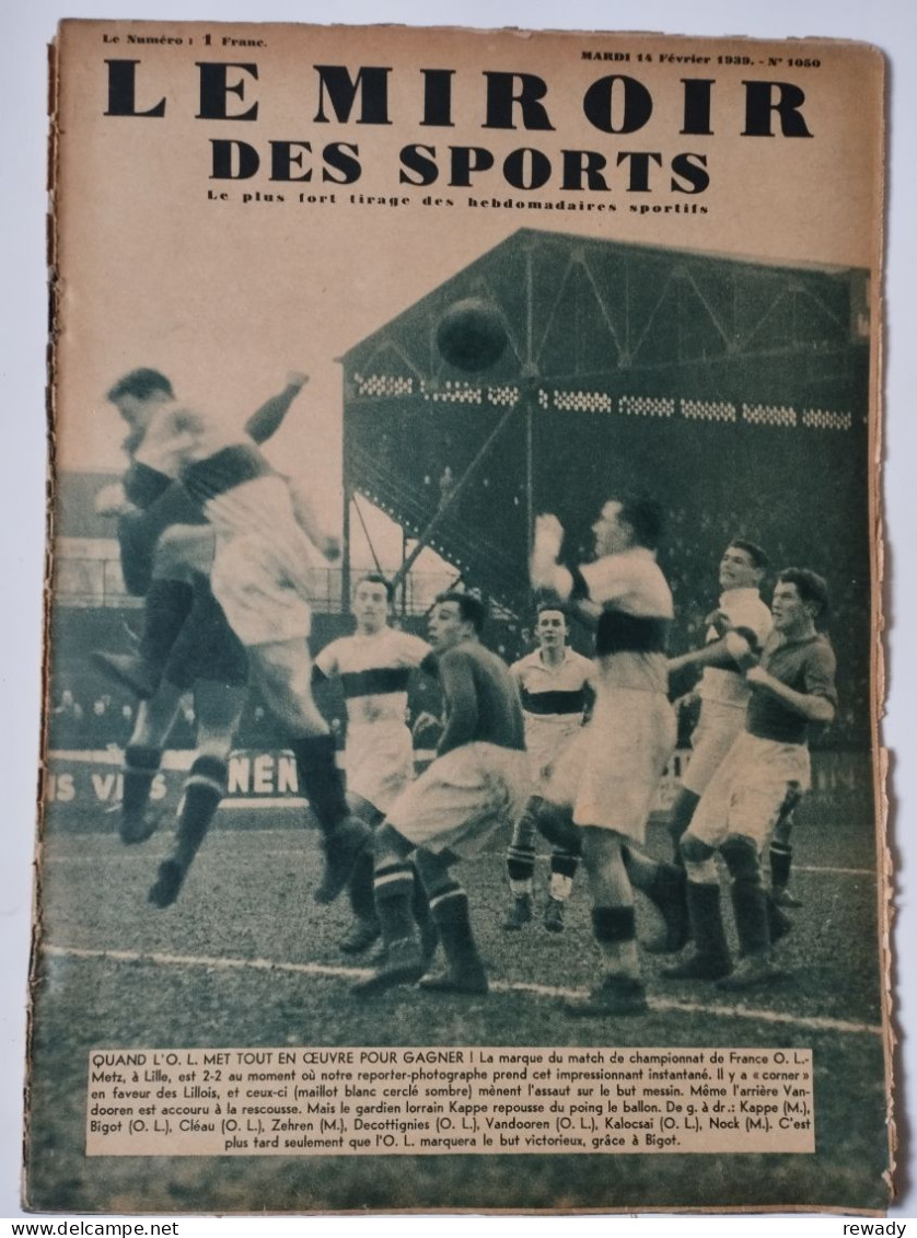 Le Miroir Des Sports - 14 Fevrier 1939 (N. 1050) - Otros & Sin Clasificación