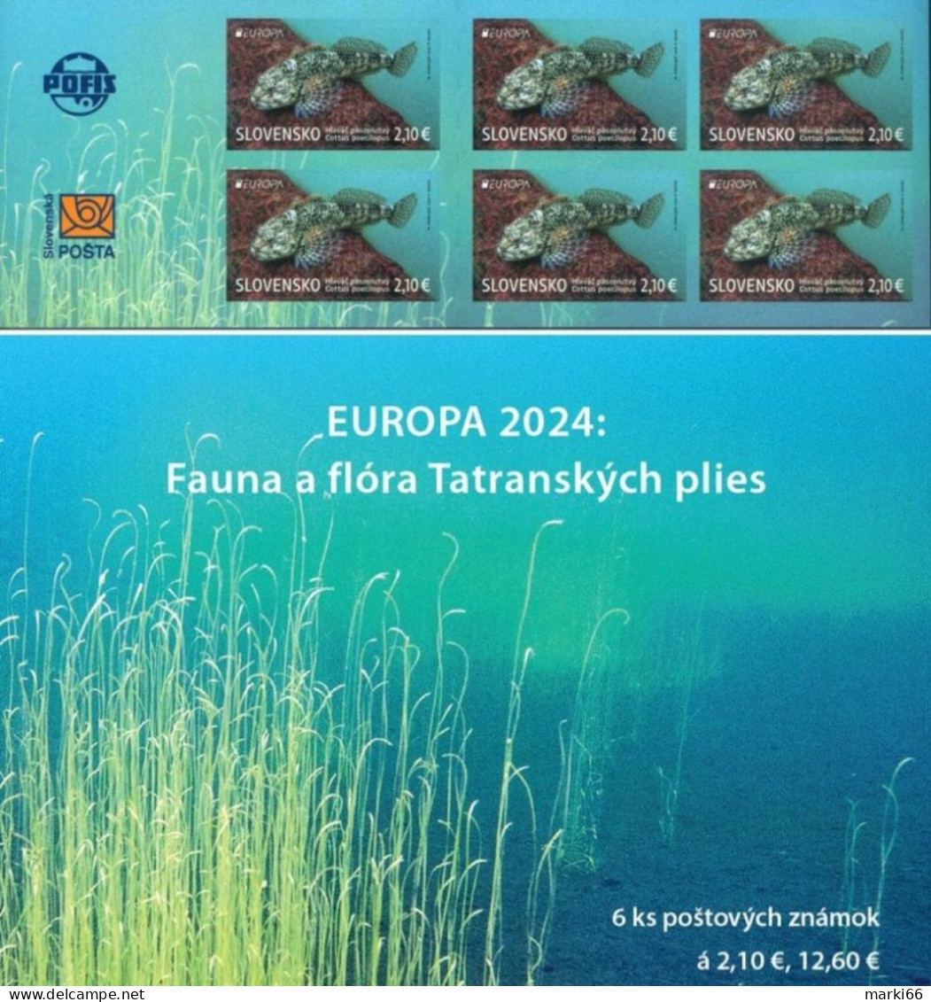 Slovakia - 2024 - Europa CEPT - Underwater Flora And Fauna - Alpine Bullhead Fish - Mint Stamp BOOKLET - Neufs