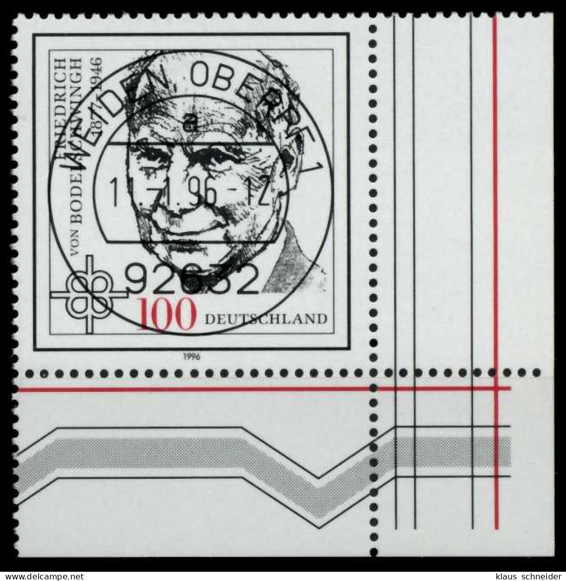 BRD 1996 Nr 1835 Zentrisch Gestempelt ECKE-URE X72913A - Used Stamps