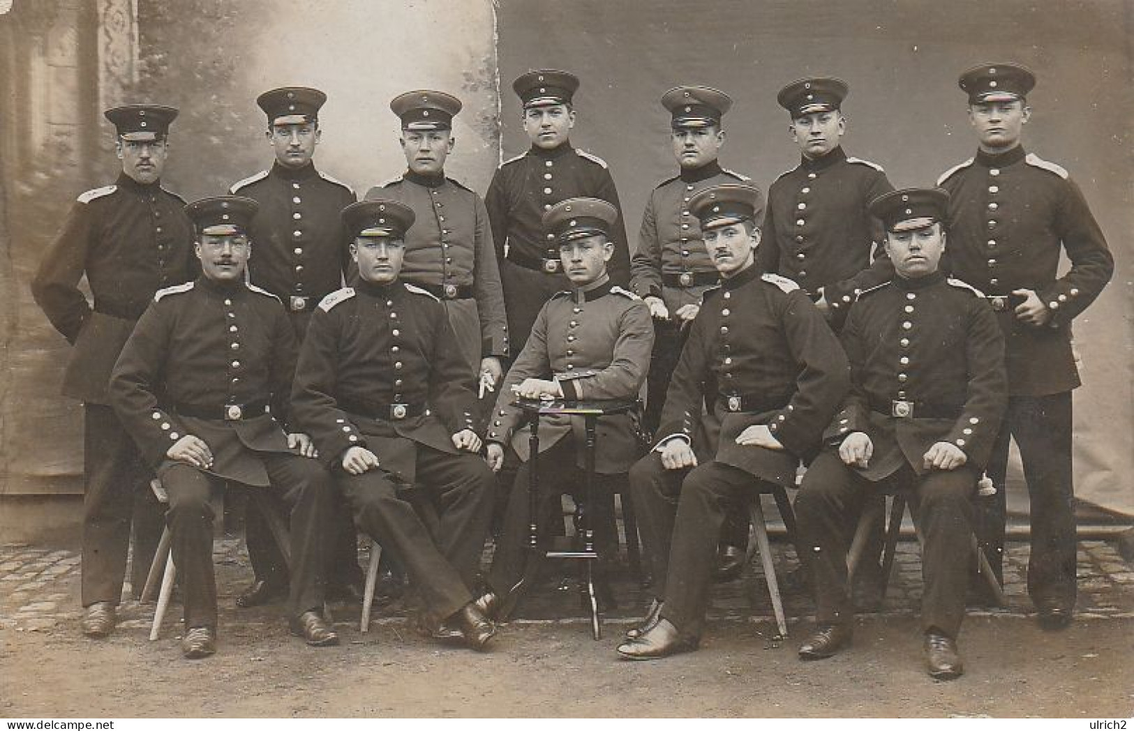 AK Foto Gruppe Deutsche Soldaten Mit Schirmkappen - 1911 (69029) - War 1914-18