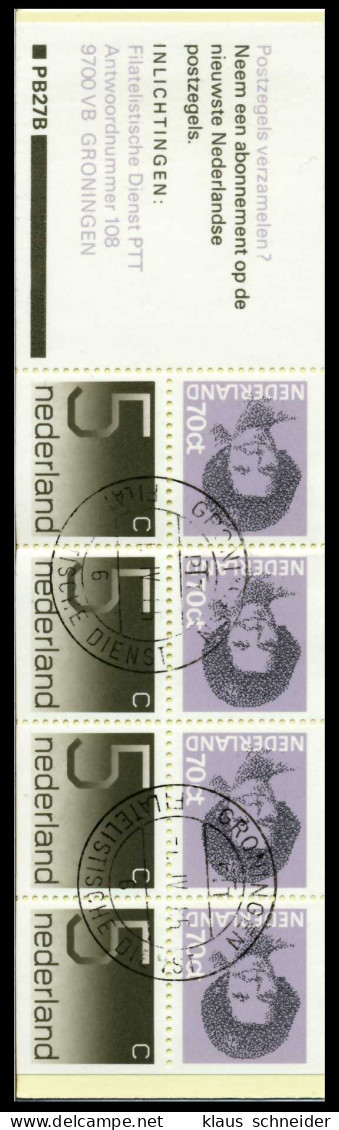 NIEDERLANDE Nr MH 28B Zentrisch Gestempelt X79931A - Postzegelboekjes En Roltandingzegels