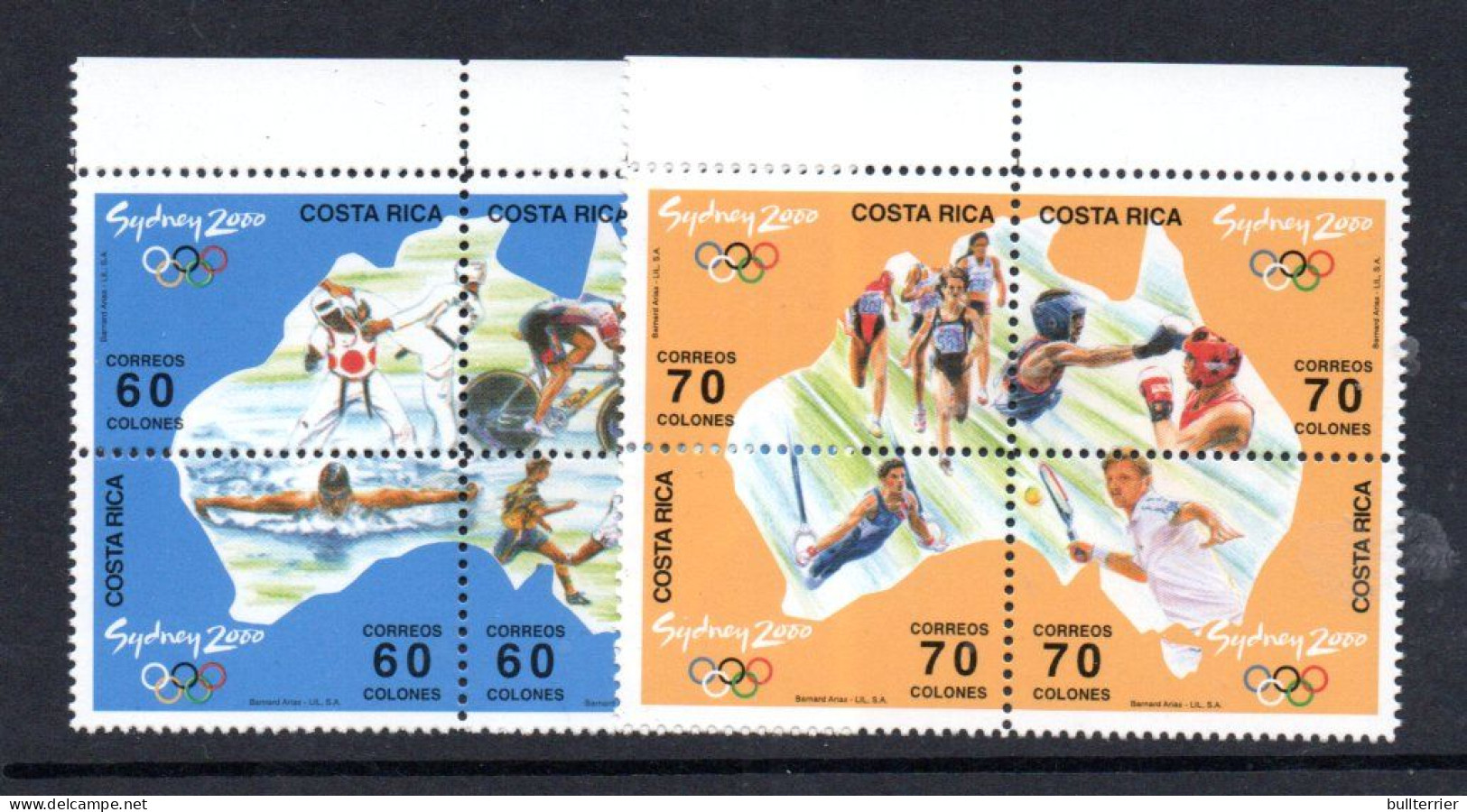 OLYMPICS - Costa Rica  - 2000 - Sydney Olympics Set Of 8 MNH - Zomer 2000: Sydney