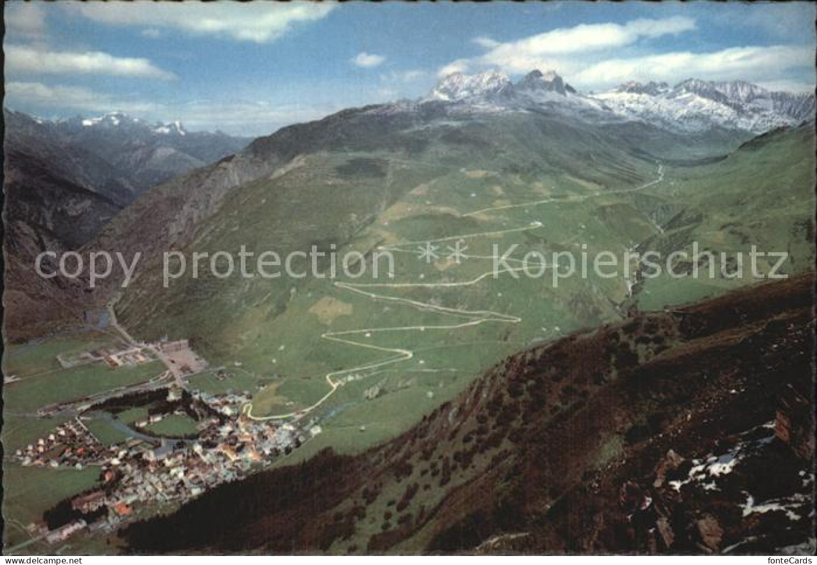 12476200 Andermatt Fliegeraufnahme Mit Oberalppass Andermatt - Andere & Zonder Classificatie