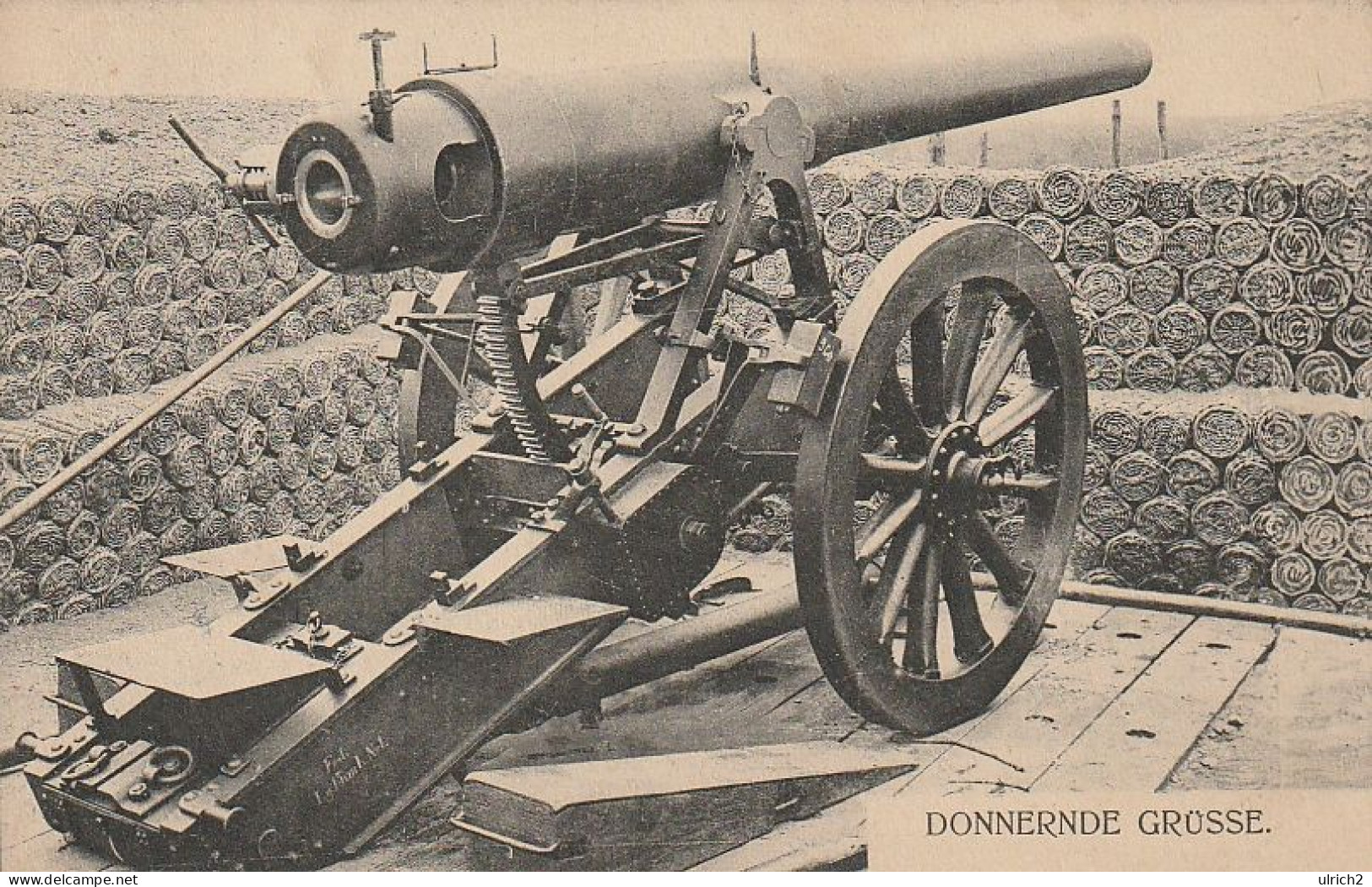 AK Donnernde Grüße - Deutsches Geschütz In Stellung - Artillerie - 1912 (69030) - War 1914-18