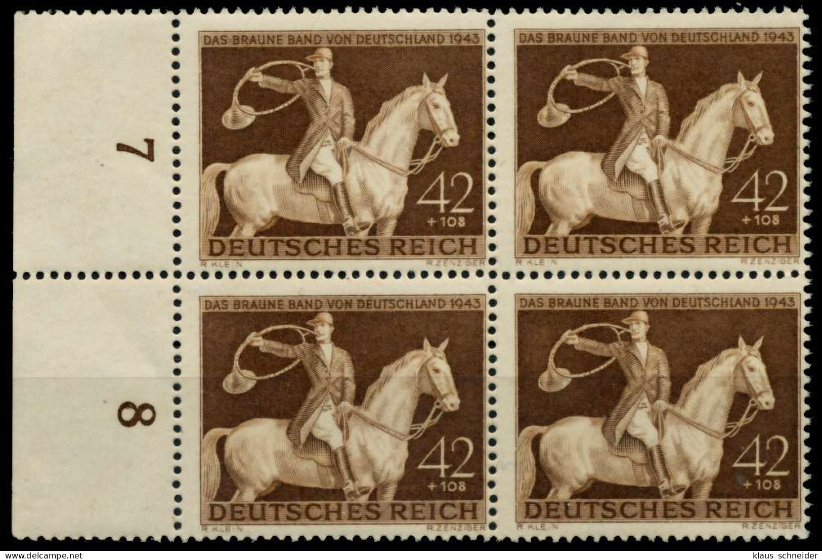 3. REICH 1943 Nr 854 Postfrisch VIERERBLOCK URA X85996A - Ungebraucht