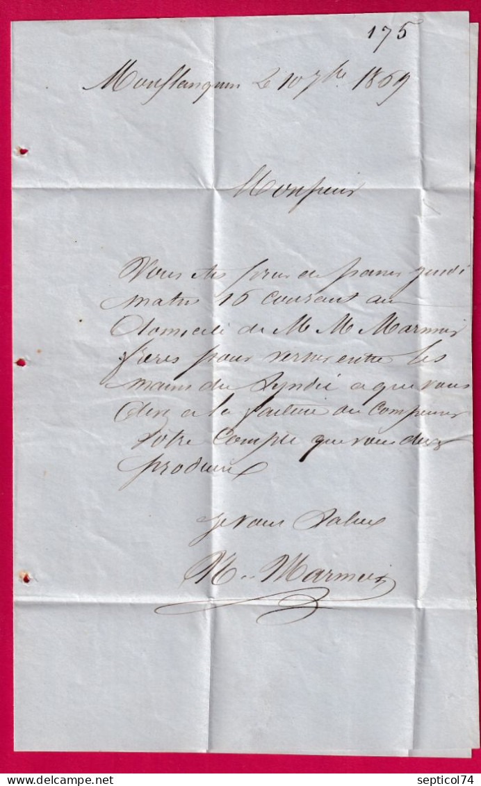 N°28 GC 2403 MONFLANQUIN LOT ET GARONNE POUR ST CAPRAIS LETTRE - 1849-1876: Période Classique