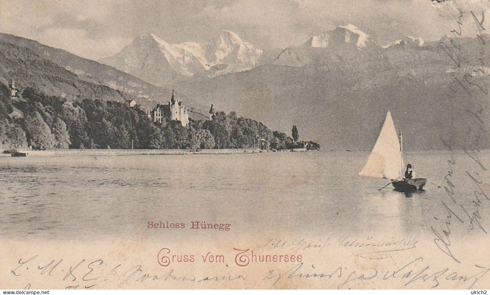 AK Gruss Vom Thunersee - Schloss Hünegg - 1901 (69031) - Thun