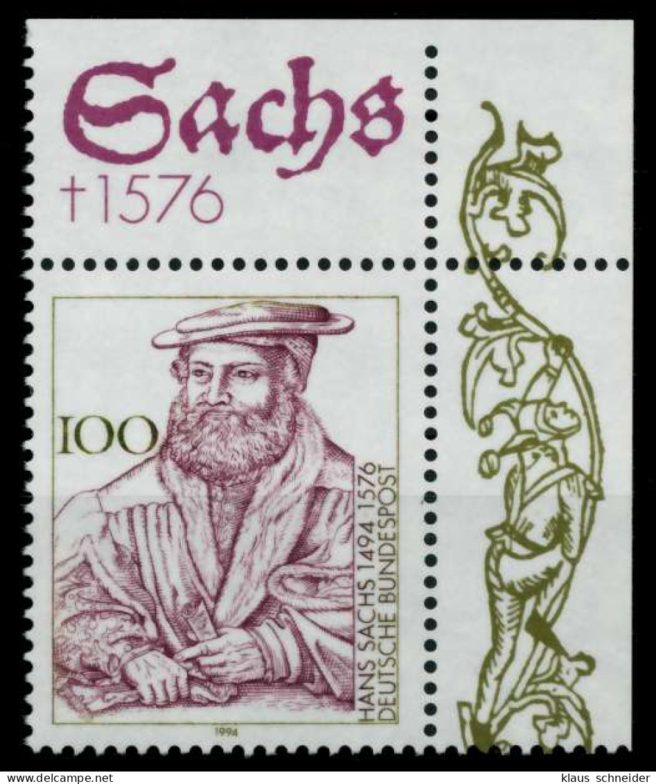 BRD 1994 Nr 1763 Postfrisch ECKE-ORE X8CD7F2 - Unused Stamps
