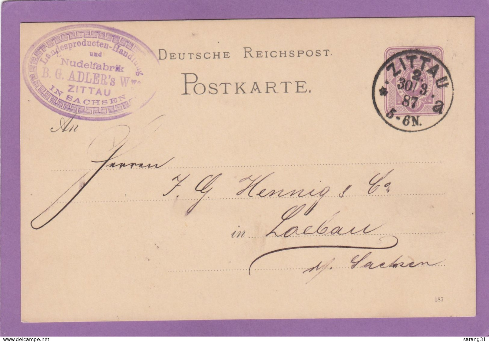 GANZSACHE MIT STEMPEL " ZITTAU ".FIRMENSTEMPEL. - Cartoline