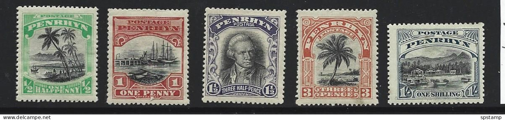 Penrhyn Island 1920 Scene Definitives Part Set Of 5 Attractive Mint , Some Blemishes - Penrhyn