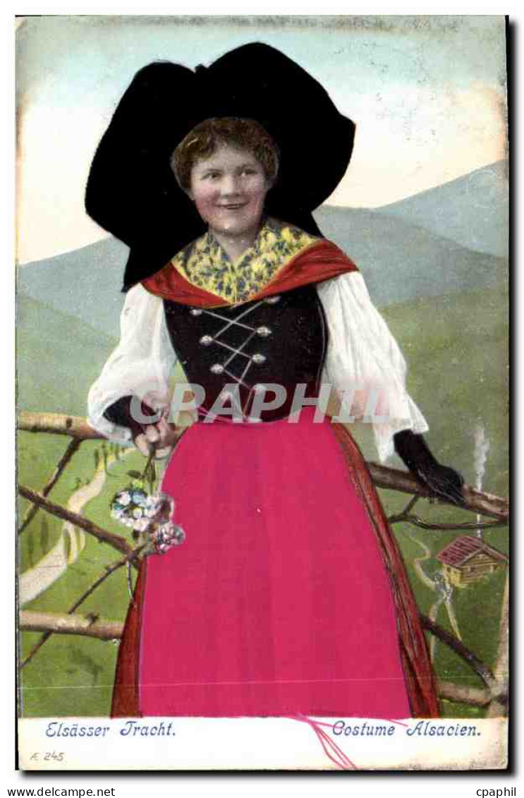 CPA Folklore Alsace Costume Alsacien - Donne