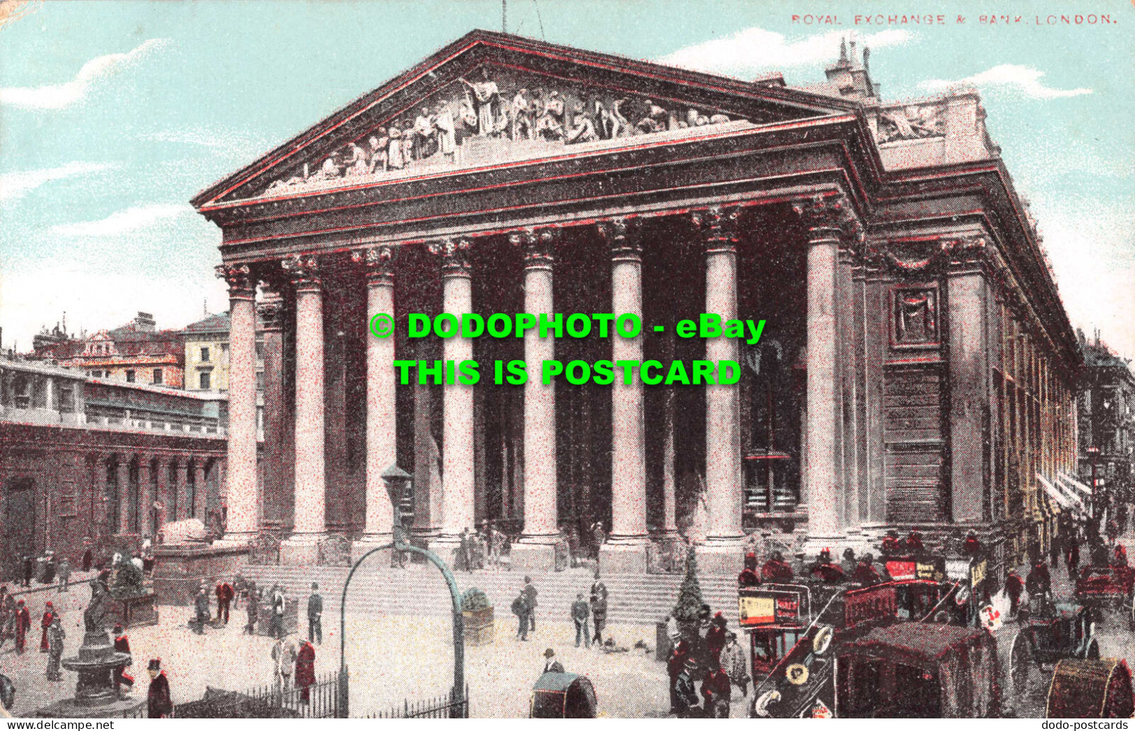 R542691 London. Royal Exchange And Bank. Postcard - Autres & Non Classés