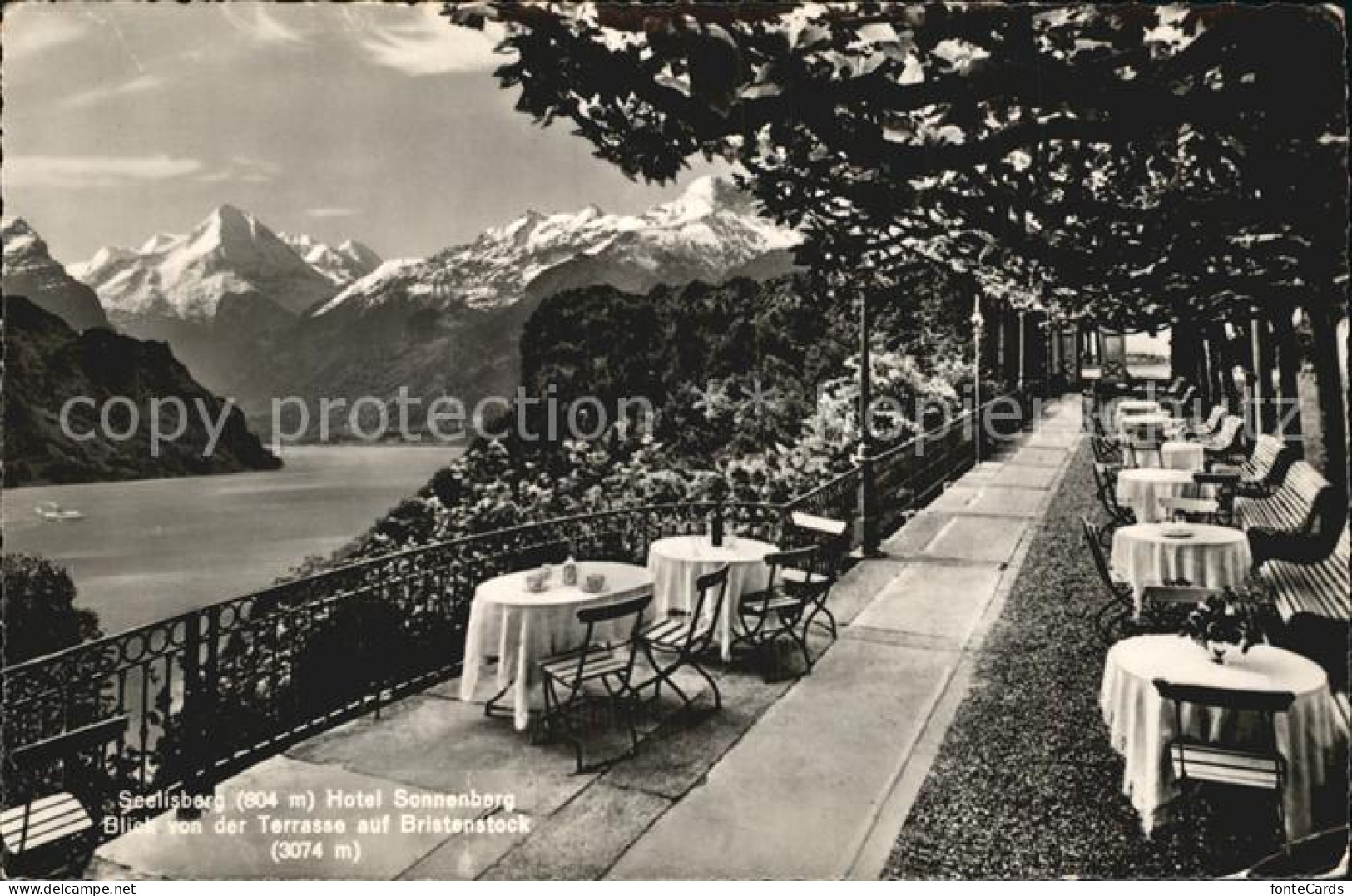 12475100 Seelisberg UR Hotel Sonnenberg Terrasse Mit Bristenstock Seelisberg - Autres & Non Classés