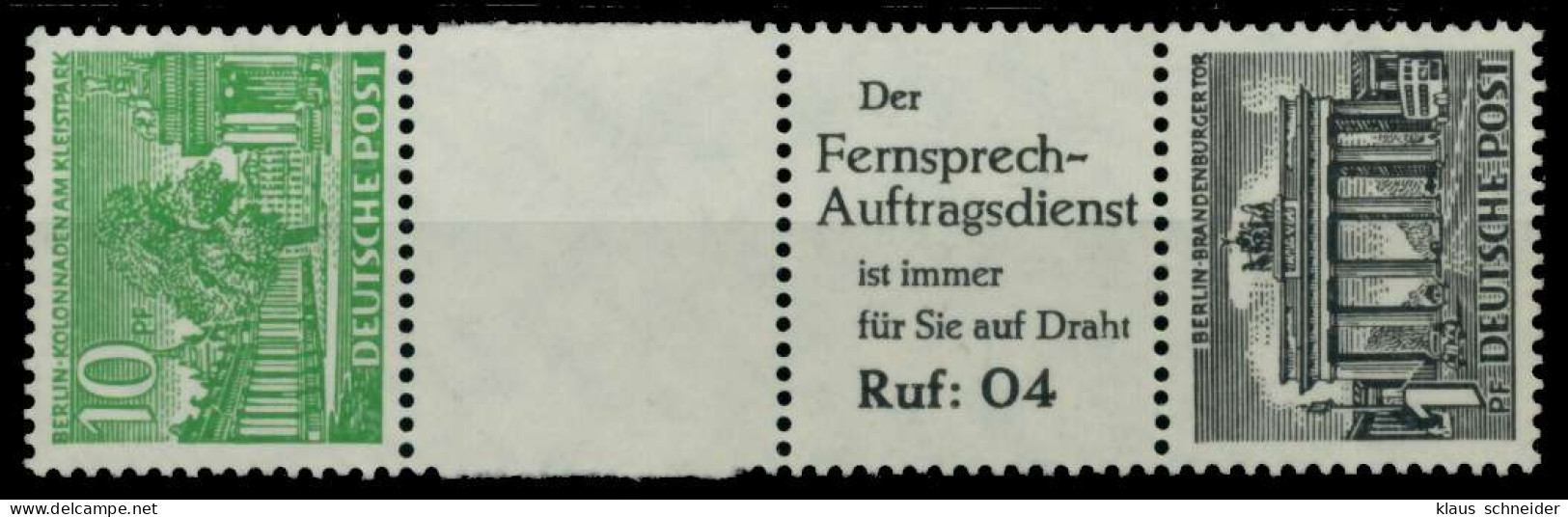 BERLIN ZUSAMMENDRUCK Nr SZ6 Postfrisch 3ER STR X6BE5EE - Zusammendrucke