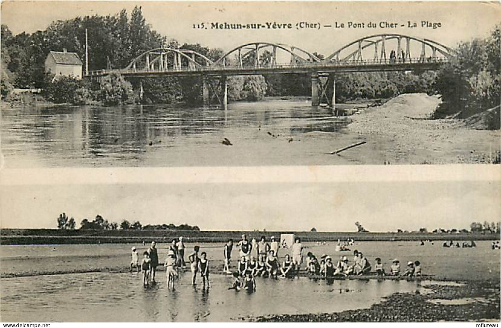 18* MEHUN SUR YEVRE  Pont- Plage           MA90,0029 - Mehun-sur-Yèvre