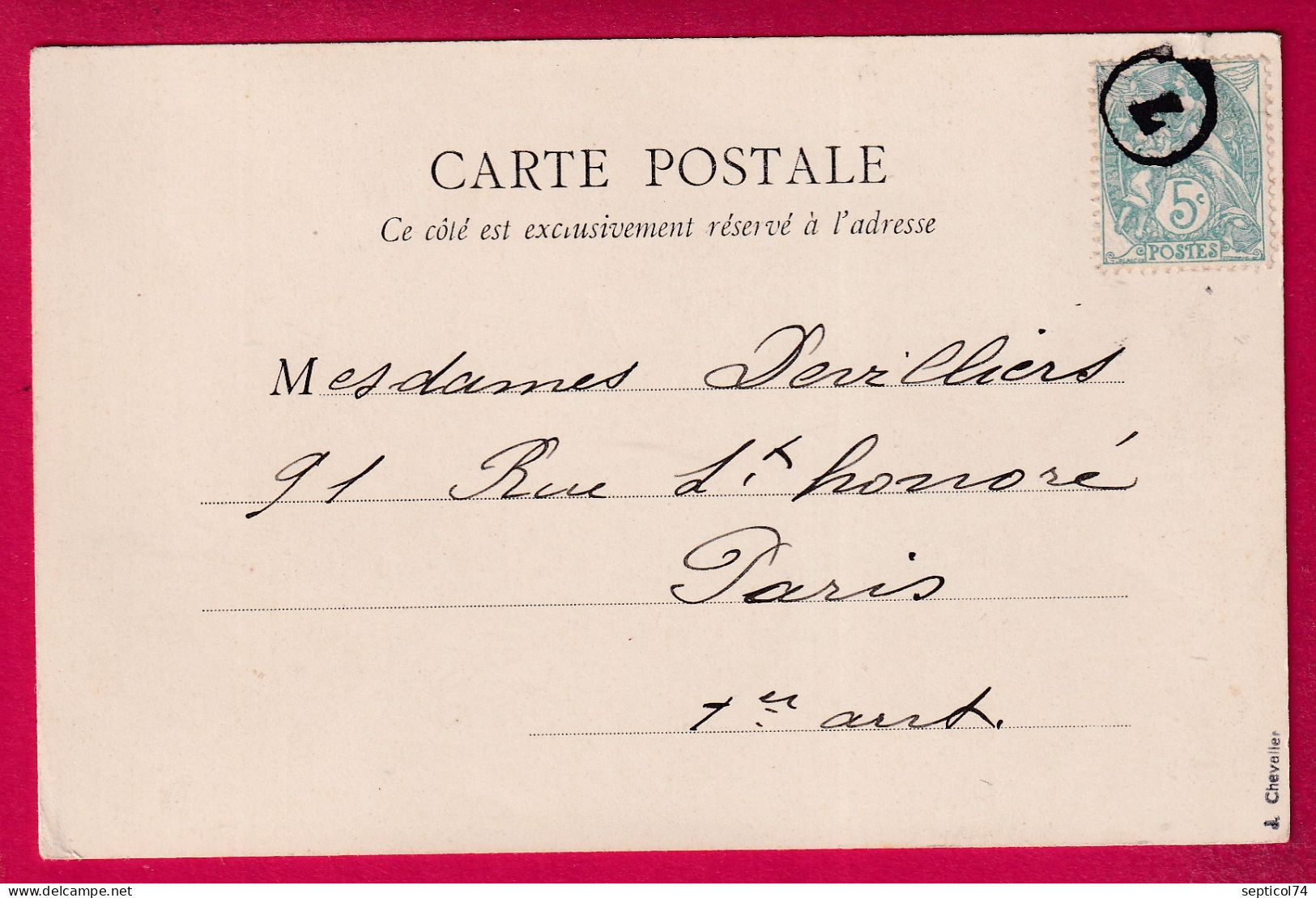 N°111 JOUR DE L'AN 1ER JANVIER 1904 7 DANS UN CERCLE PARIS LETTRE - 1877-1920: Période Semi Moderne