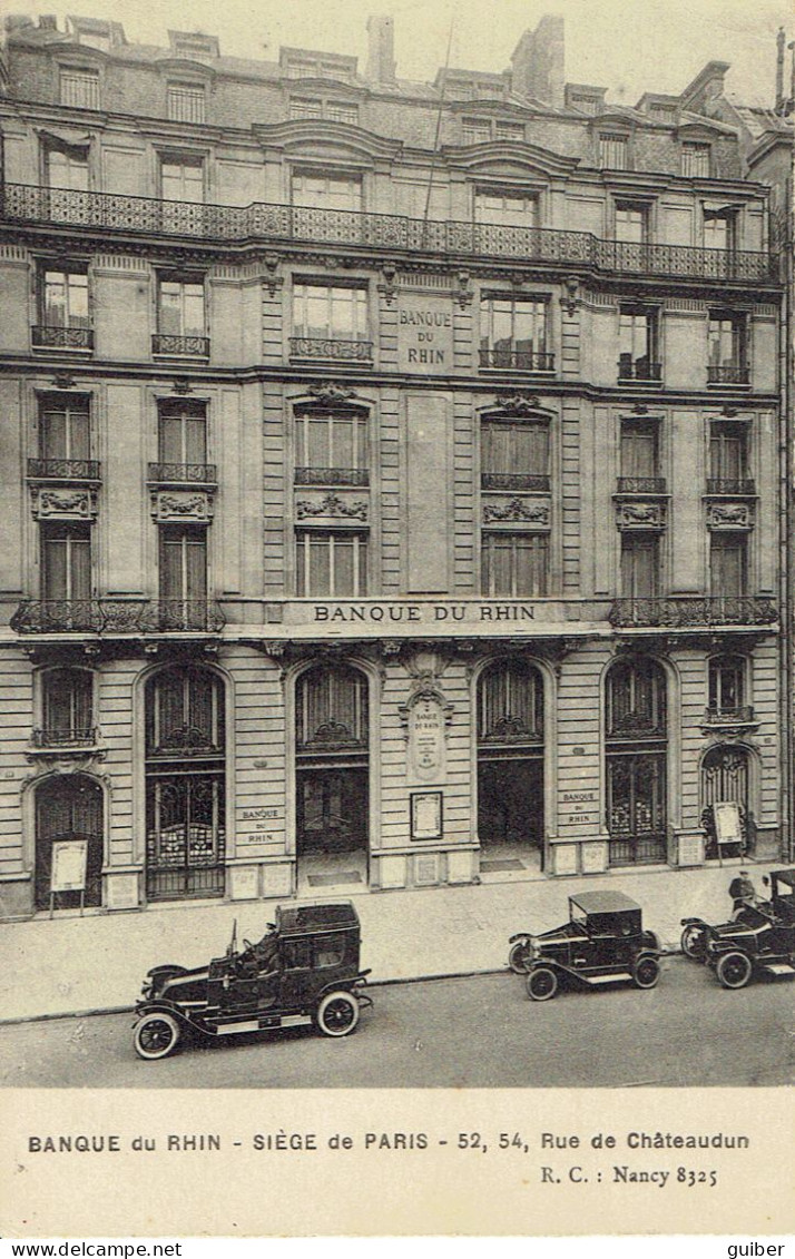 75 Paris 9eme  Banque Du Rhin Siege De Paris  Rue De Chateaudun - Paris (09)