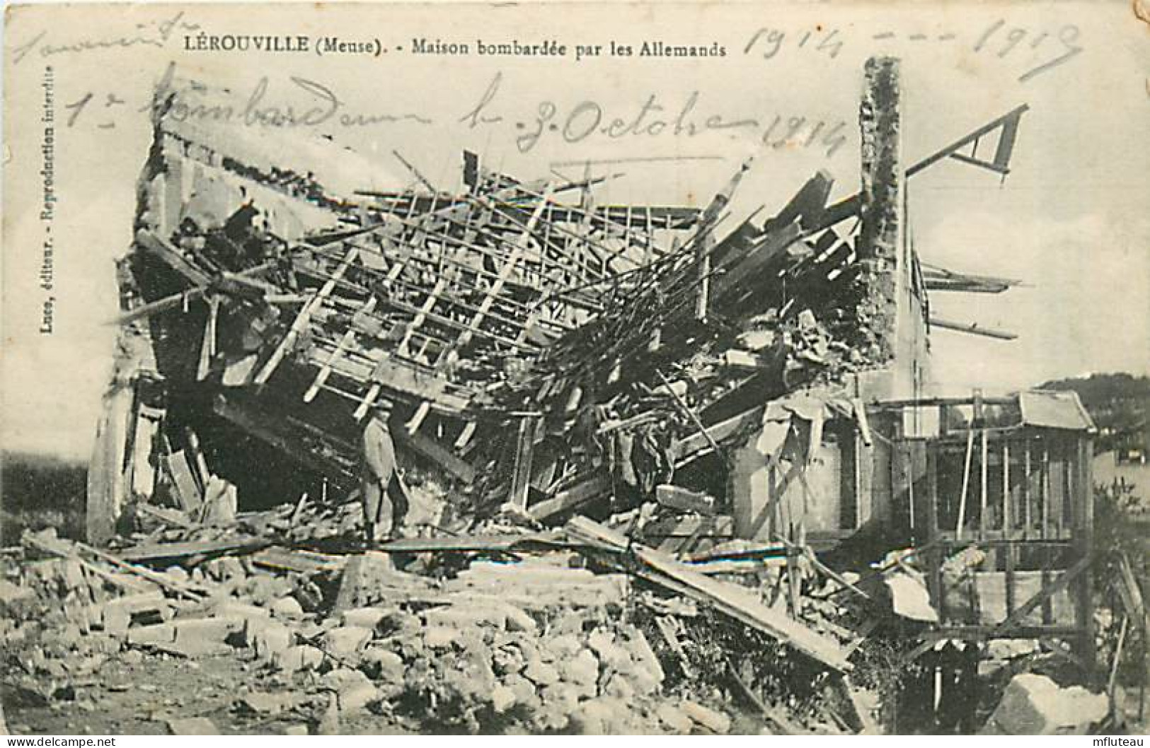 55* LEROUVILLE Ruines WW1                 MA93,1157 - Lerouville