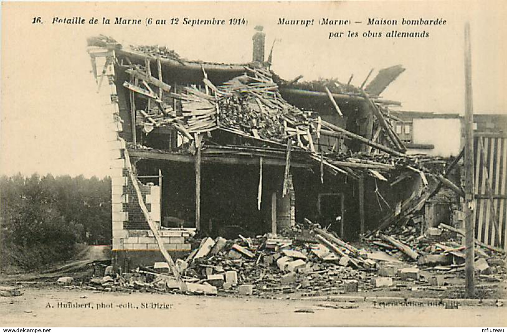 51* MAURUPT  Maison Bombardee WW1                 MA93,0918 - Andere & Zonder Classificatie