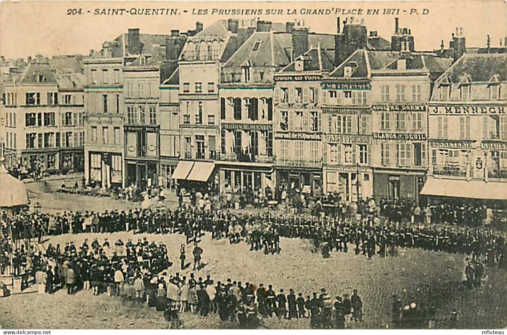 02* ST QUENTIN  Prussiens  Grande Rue En 1871                MA94,0177 - Saint Quentin