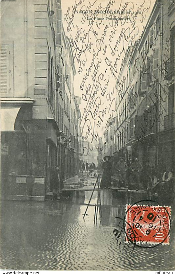 71* MACON  Crue Janvier 1910  Pl Poissonniere                  MA95,0890 - Macon