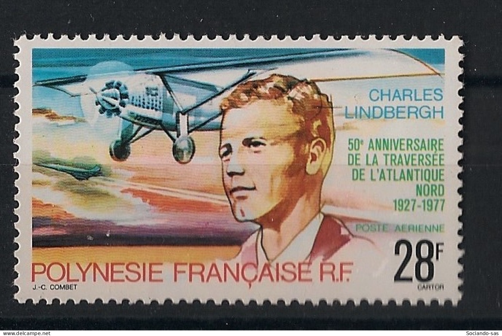 POLYNESIE - 1977 - Poste Aérienne PA N°YT. 125 - Charles Lindbergh - Neuf Luxe** / MNH / Postfrisch - Unused Stamps