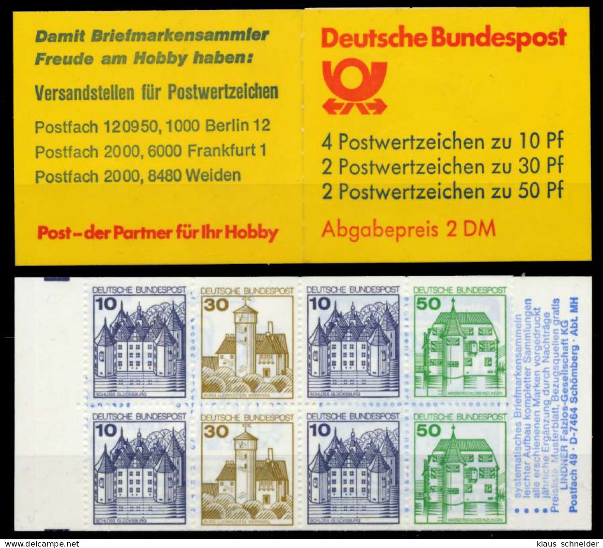 BRD MARKENHEFTCHEN Nr MH 22 IvoZ Postfrisch X746B8E - Altri & Non Classificati